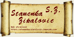 Stamenka Zipalović vizit kartica